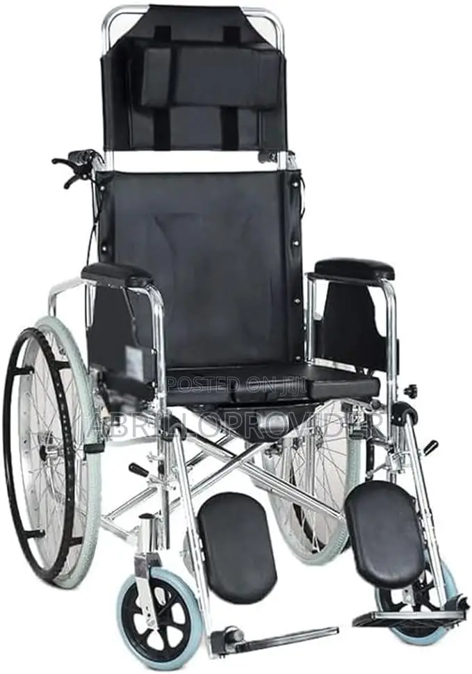 S High Back Full Reclining Wheelchair Commode With Potty Lig
