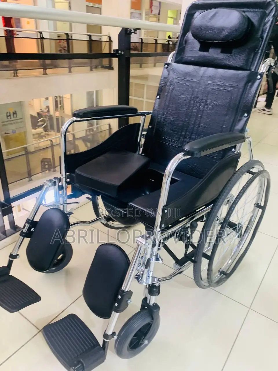 Toilet Chair Fully Lying Manual Wheelchair Hydraulic Adjusta