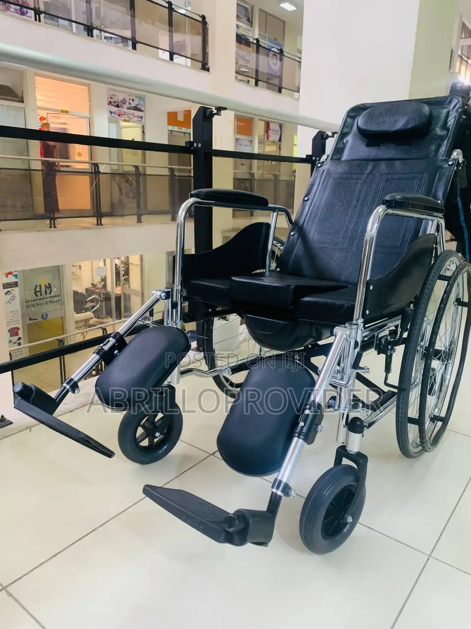Wheelchair W/Flip Up Arms Multifunctional Steel Bedside
