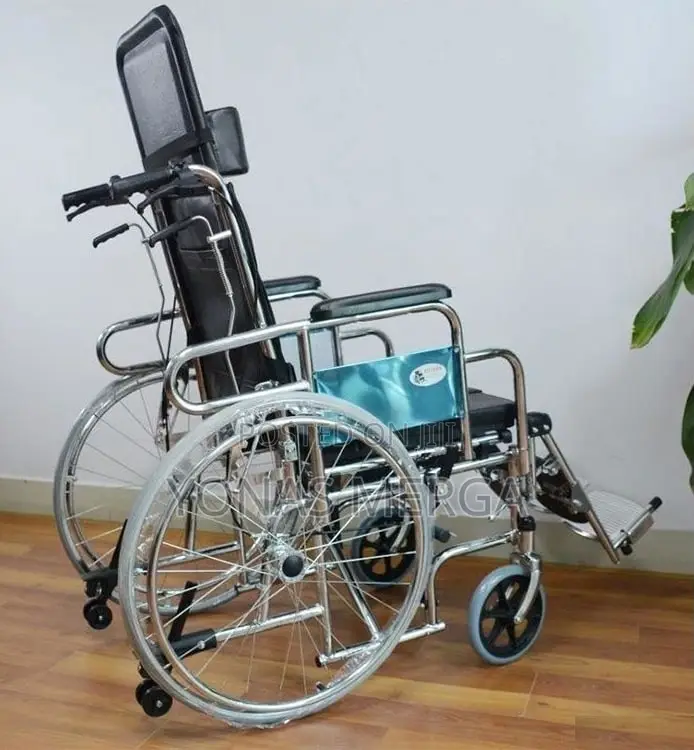 Toilet/ዊልቼር Reclining Wheelchair With Head Rest and Leg Rest