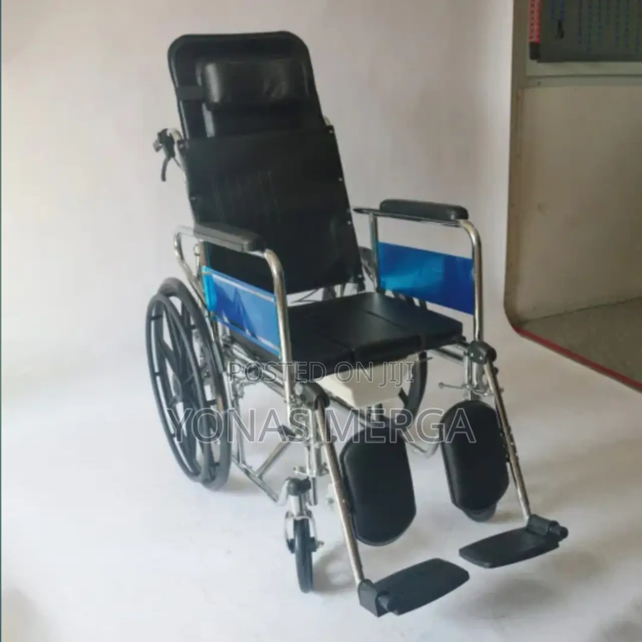 Reclining Wheelchair With Headrest and Foot/Leg Rest