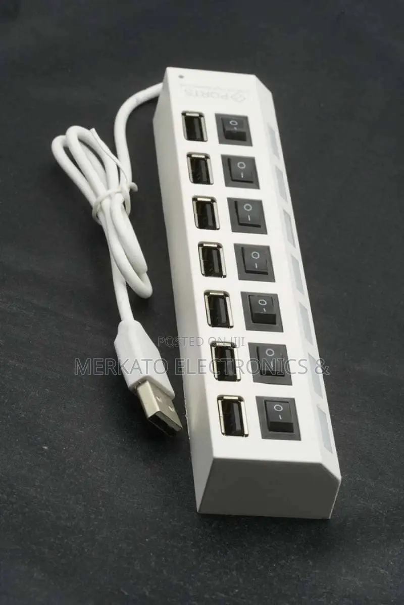 Usb 2.0 Hub 7 Port High Speed 480mbps Support 500gb