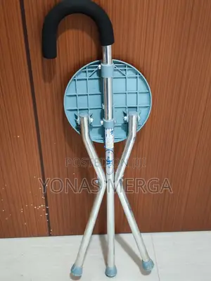 Aluminium Walking Stick With Foldable Chair Tripod/ከዘራ+ወንበር