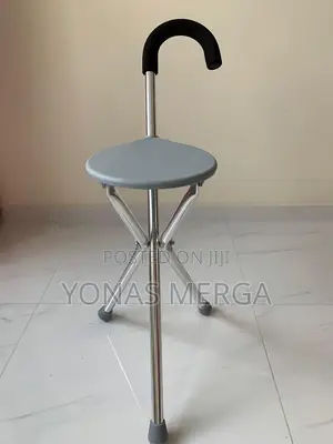 Photo - 2in1 Light Weighted Foldable,Walking Cane Seat Folding 3legs