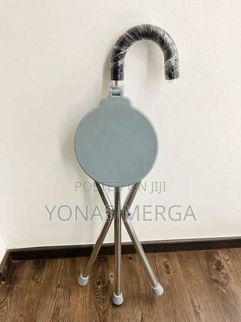 ከዘራ/2in1/ቼር Foldable Crane/Chair/Stick WITH FOLDING CHAIR