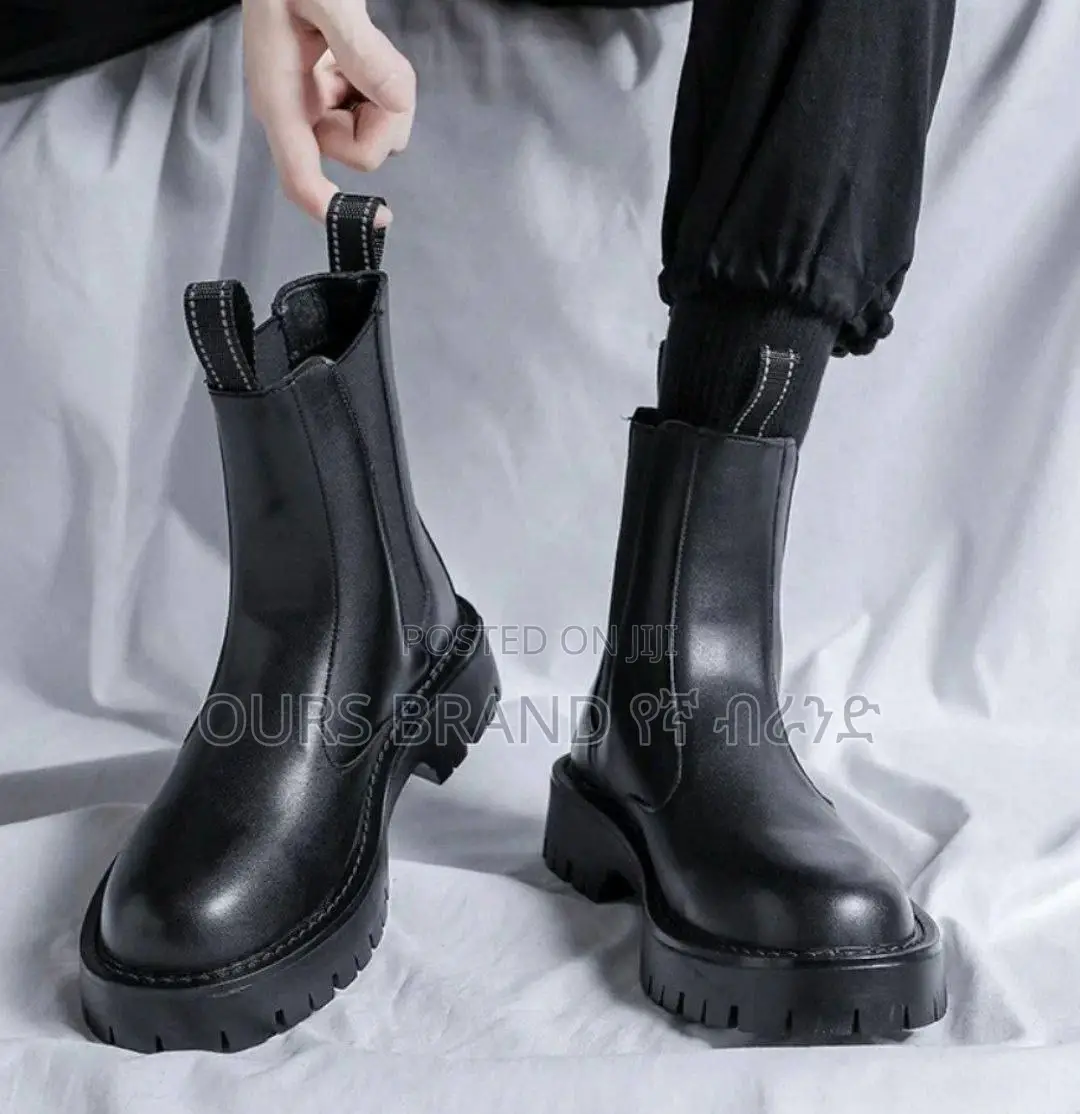 Chelsea Boots Leather High Master Quality Luxury Shoes for U