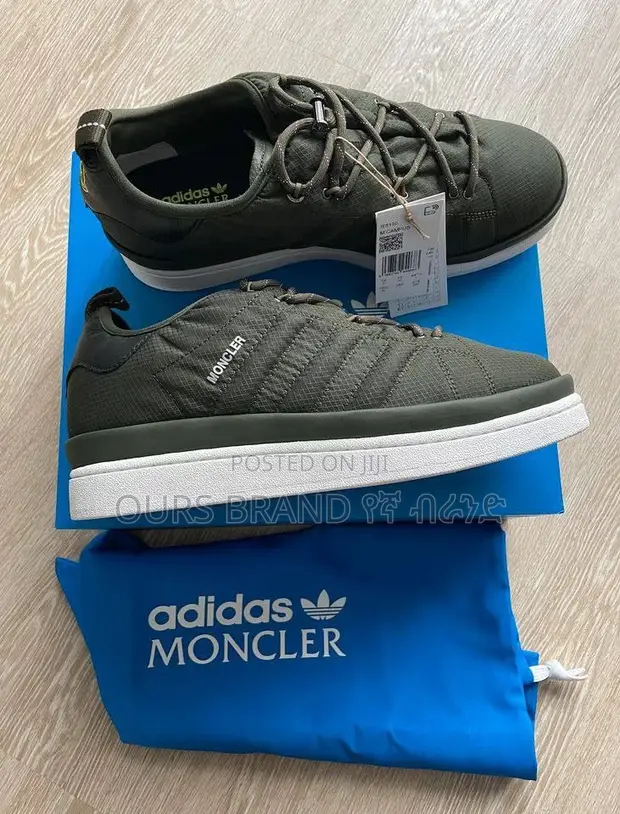 adidas gazelle silver green womens Moncler x Adidas Unisex Campus Dark Green Low Top Sneakers