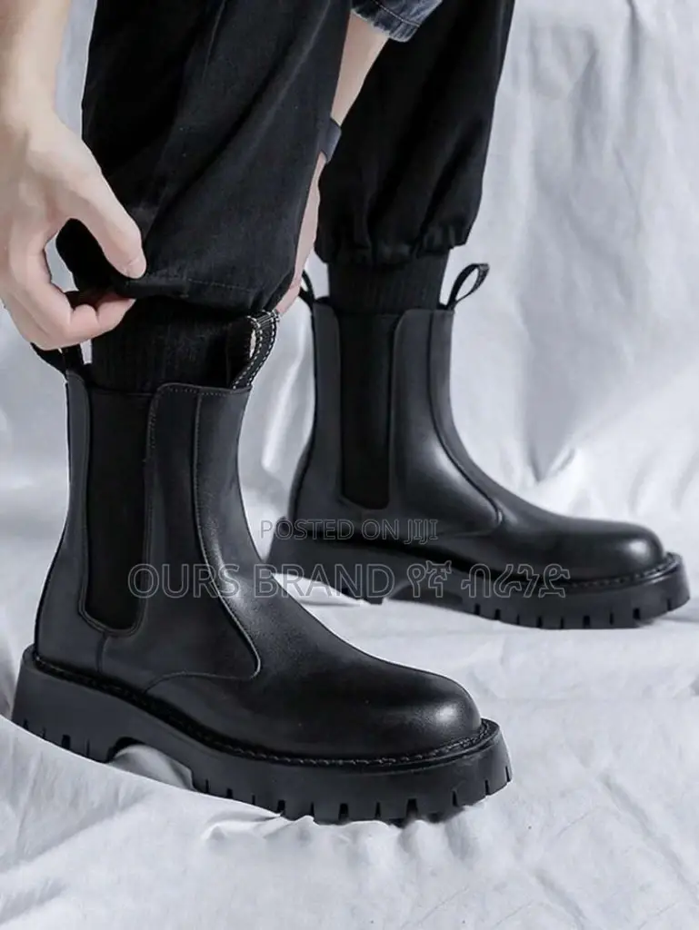 Chelsea Boots Leather High Master Quality Luxury Shoes for U