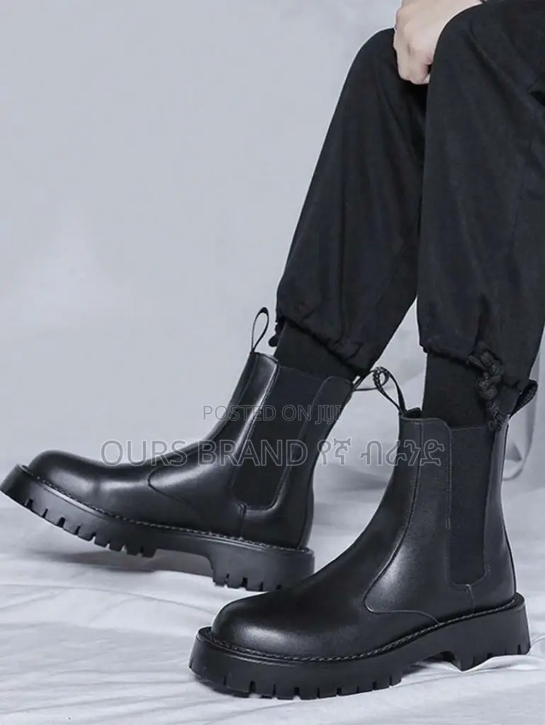 Chelsea Boots Leather High Master Quality Luxury Shoes for U