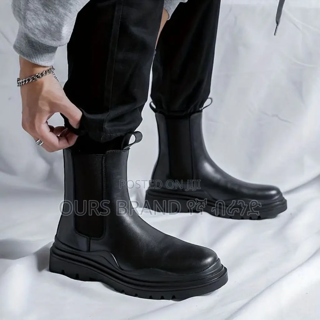 Chelsea Boots Leather High Master Quality Luxury Shoes for U