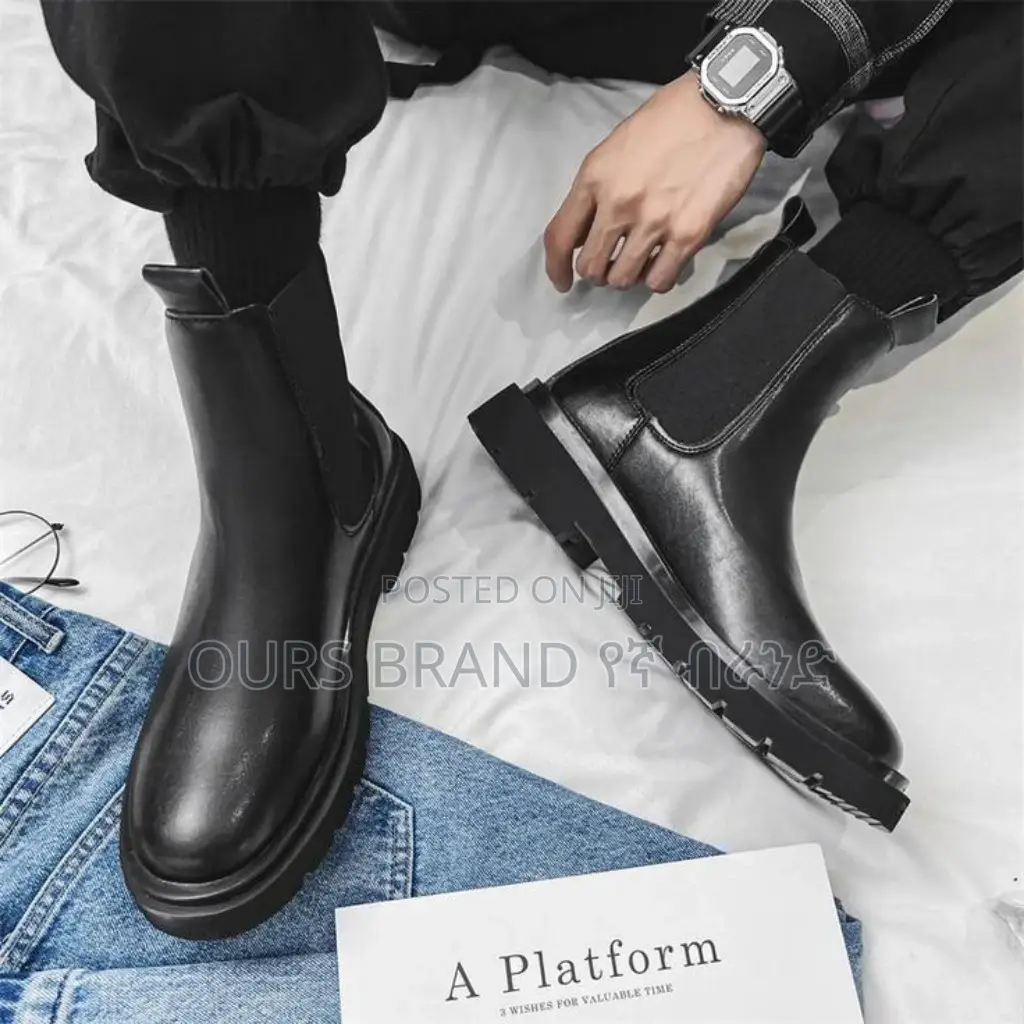 Chelsea Boots Leather High Master Quality Luxury Shoes for U