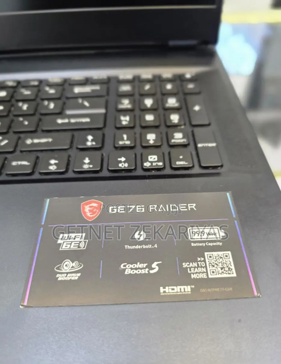 New Laptop MSI GE75 Raider 11UH 16GB Intel Core I7 SSD 1T