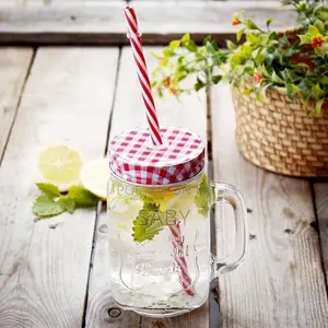 Photo - Glass Drinking Jar With Straw