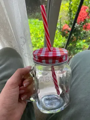 Glass Drinking Jar With Straw