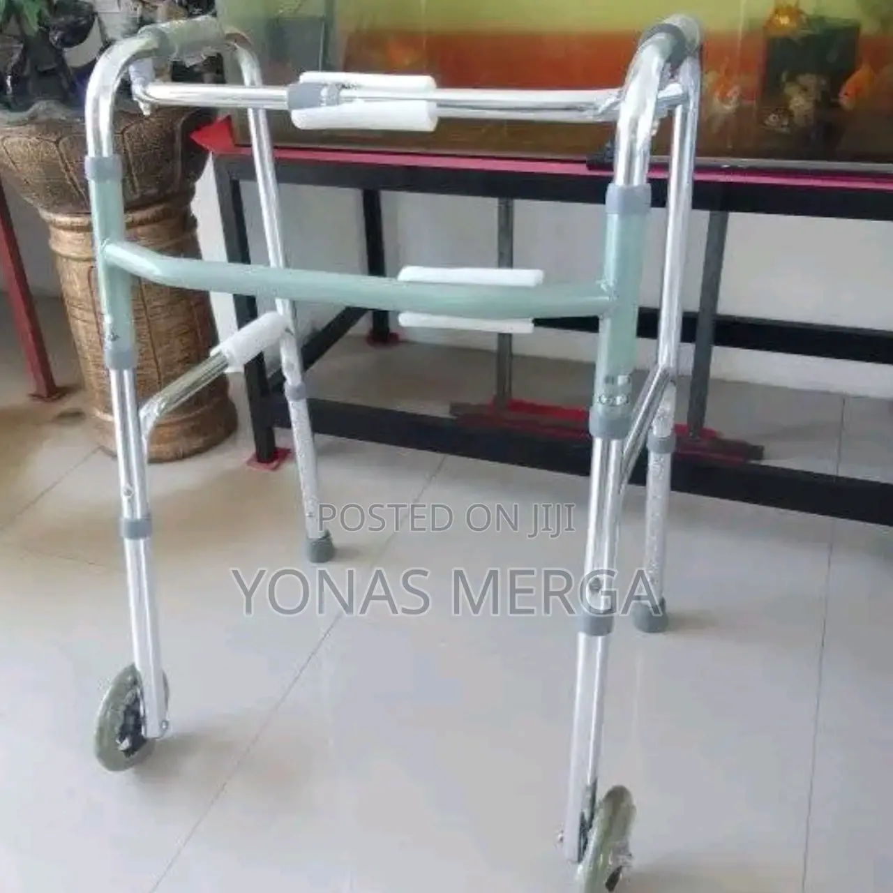 (Elder)Walking Frame,Stainless Steel Foldable Easy to Cary