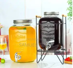 Photo - ~Glass Dispenser Jar With Rack