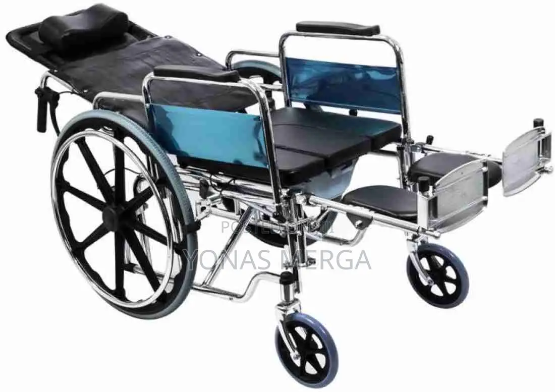 Wheelchair ፖፖ Saviour Chem Reclining Wheelchair With Commode