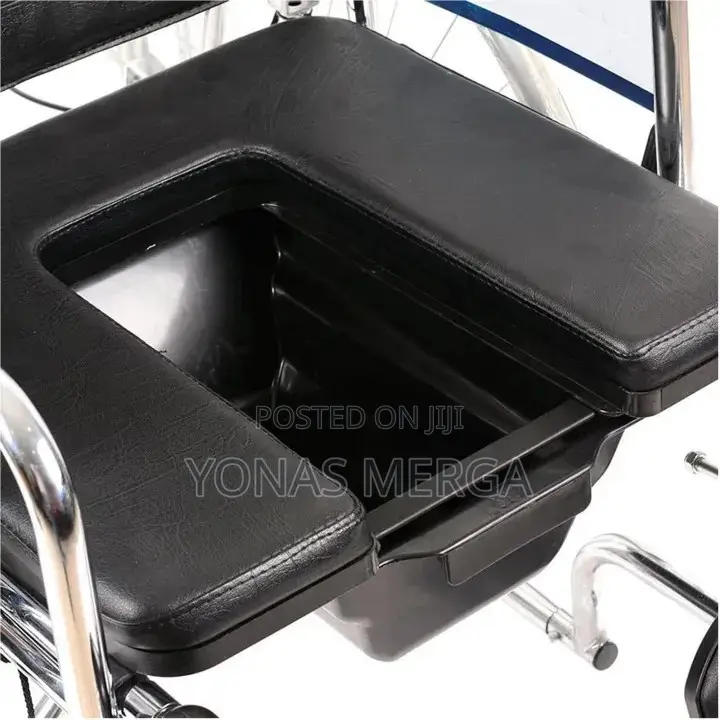 Toilet/ዊልቼር土reclining Wheelchair With Commode Attachment