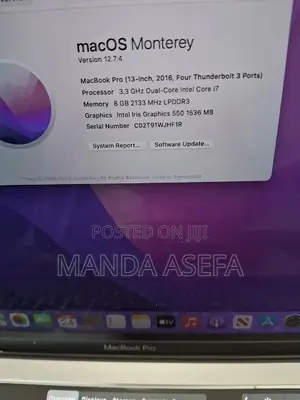 New Laptop Apple MacBook Pro 2016 8GB Intel Core I7 SSD 512GB