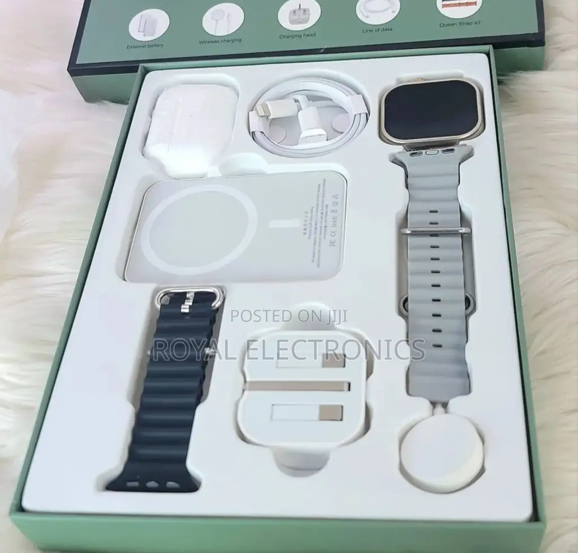 Smart Watch + Airpods + Wireless Power Bank + Box With Cable