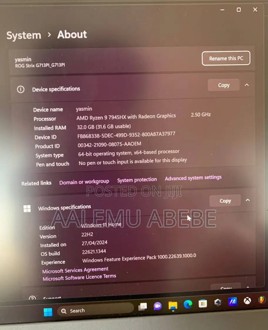 New Laptop Asus ROG Strix G17 32GB AMD Ryzen 9 SSD 1T