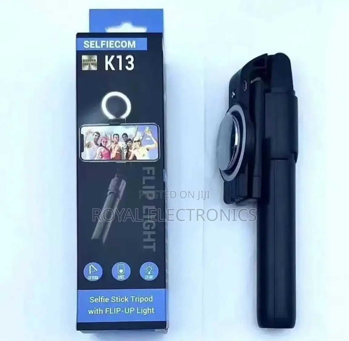 Selfie Stick + Tripod With Flip-up Light And Remote Control