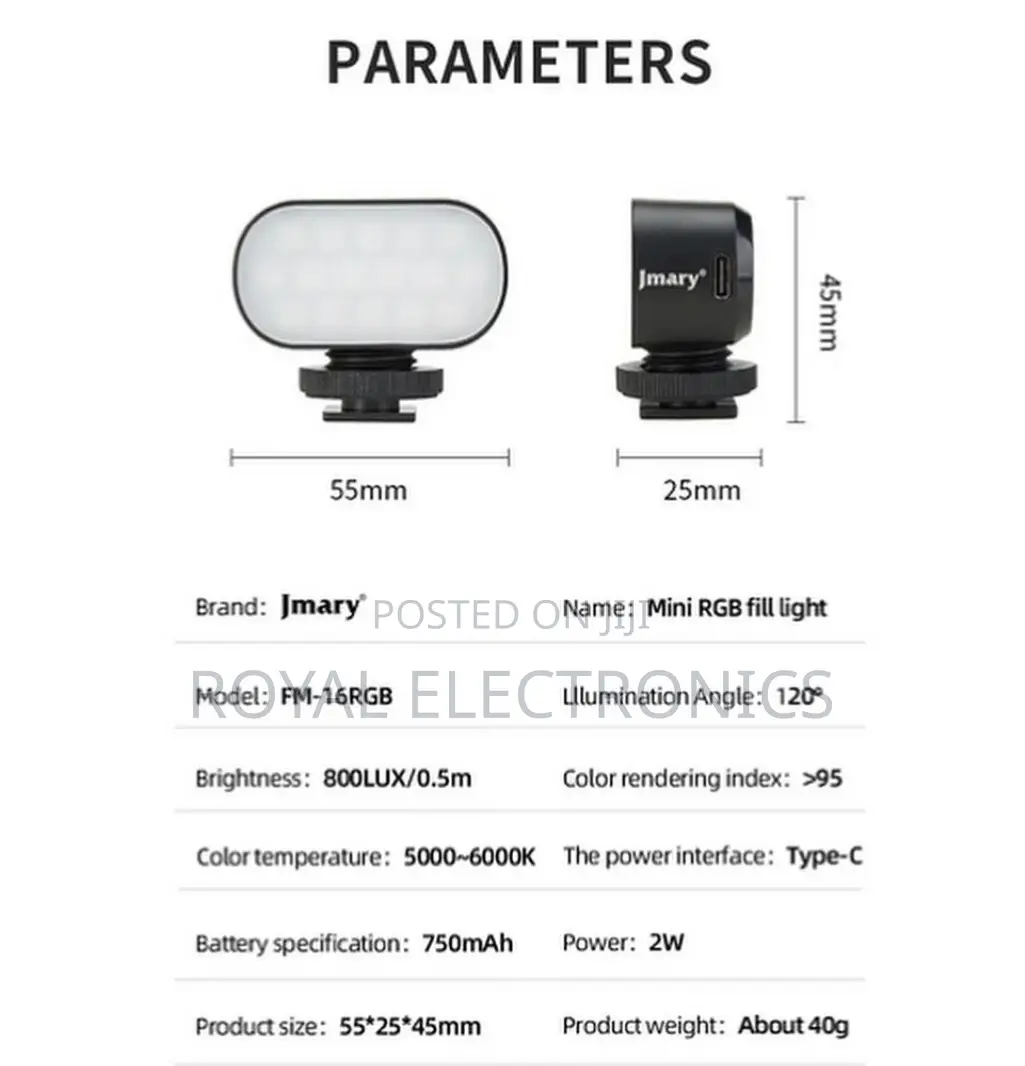 Original Jmary Mini Pocket RGB Fill Light