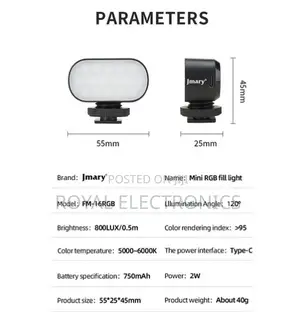 Original Jmary Mini Pocket RGB Fill Light