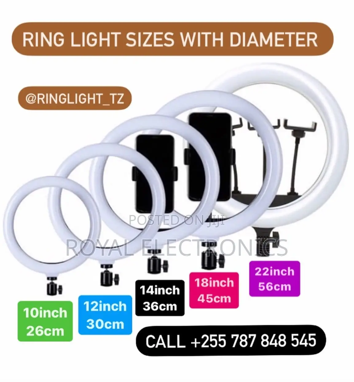18 Inches Rgb Ring Light (3 Holders, Remote, Tripod , Bag)