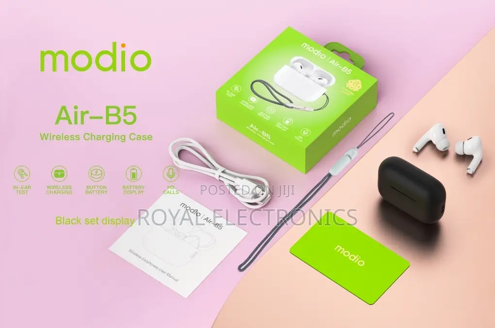 Original Modio Airb5 (Anc Noise Cancelling)With Silicon Case