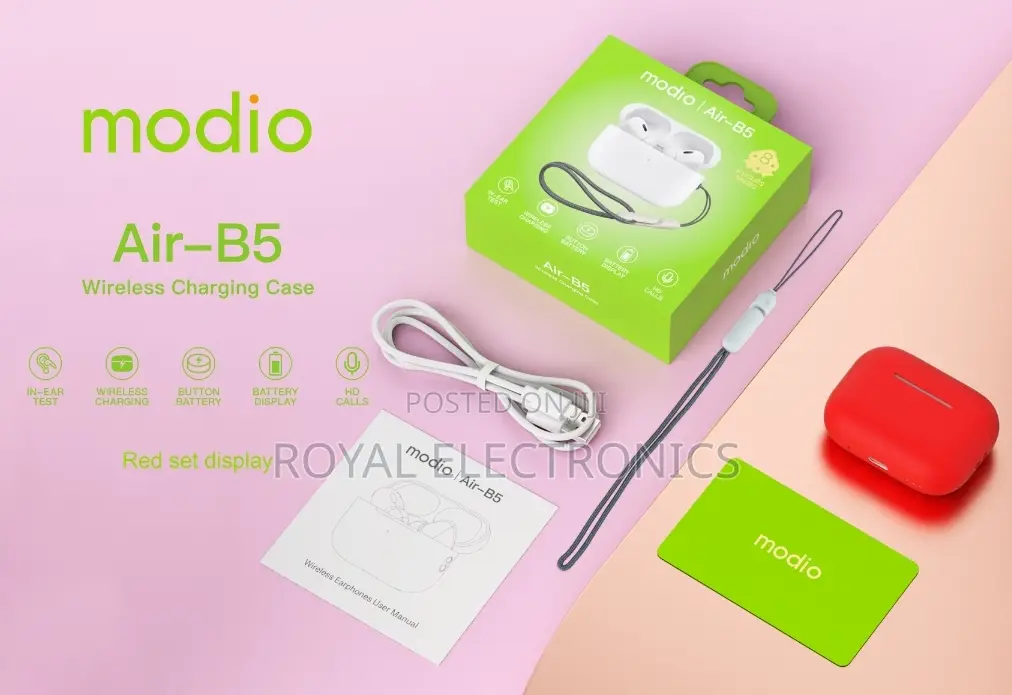 Original Modio Airb5 (Anc Noise Cancelling)With Silicon Case