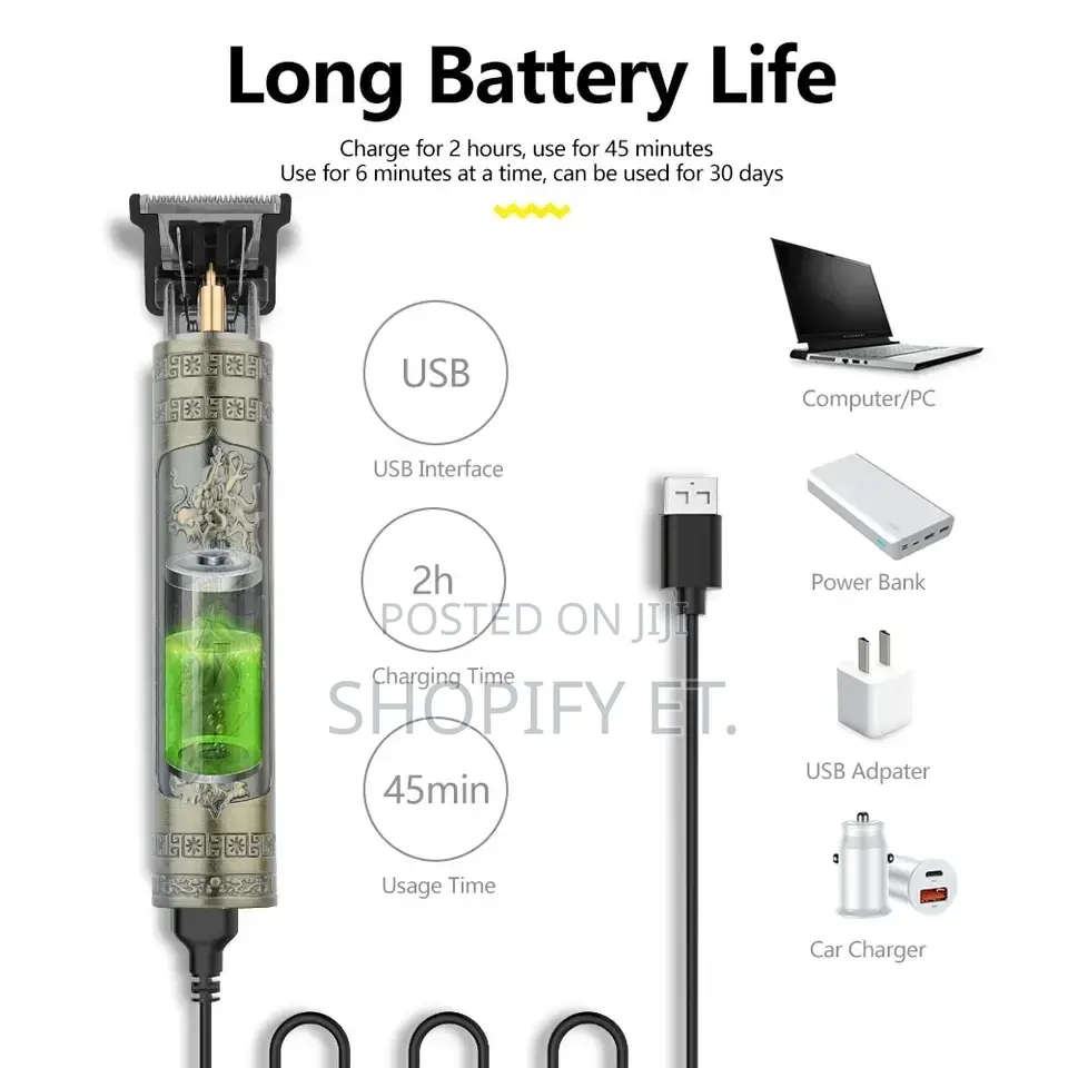 Rechargeable Hair Trimmer (Full Set)