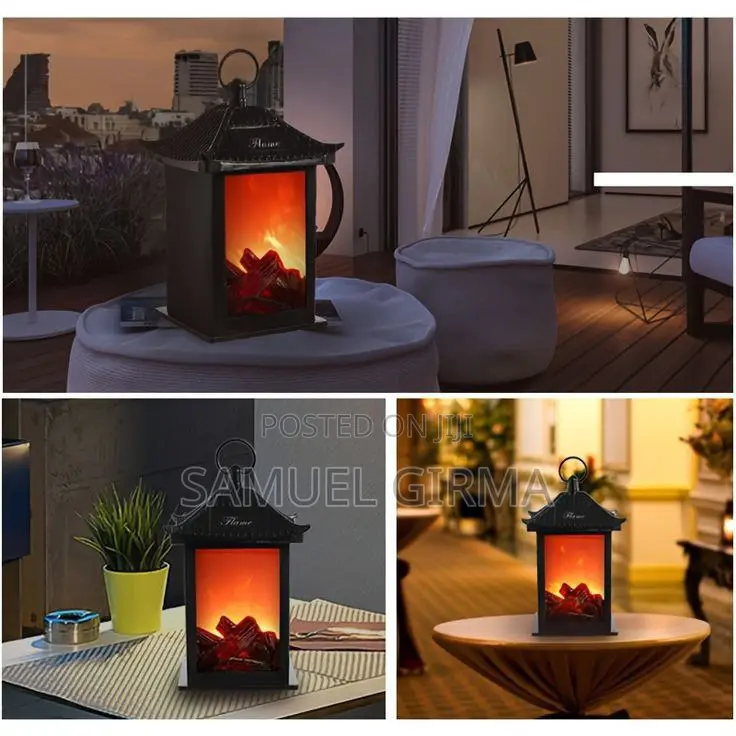 ~√ Decorative LED Fireplace Lantern
