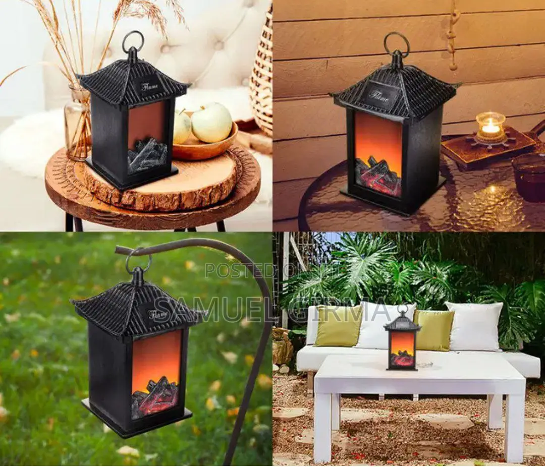 ~√ Decorative LED Fireplace Lantern