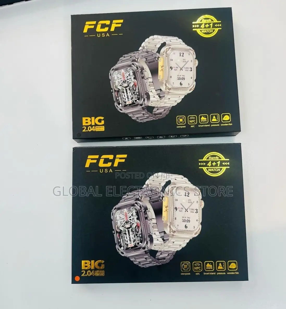 Original FCF (USA) 4 in 1 Smart Watch With 4 Strap(2.4 Inch)