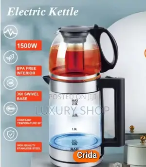 Taperd Glass የሆኑ Crida 2L ዘመናዊ ቦይለር