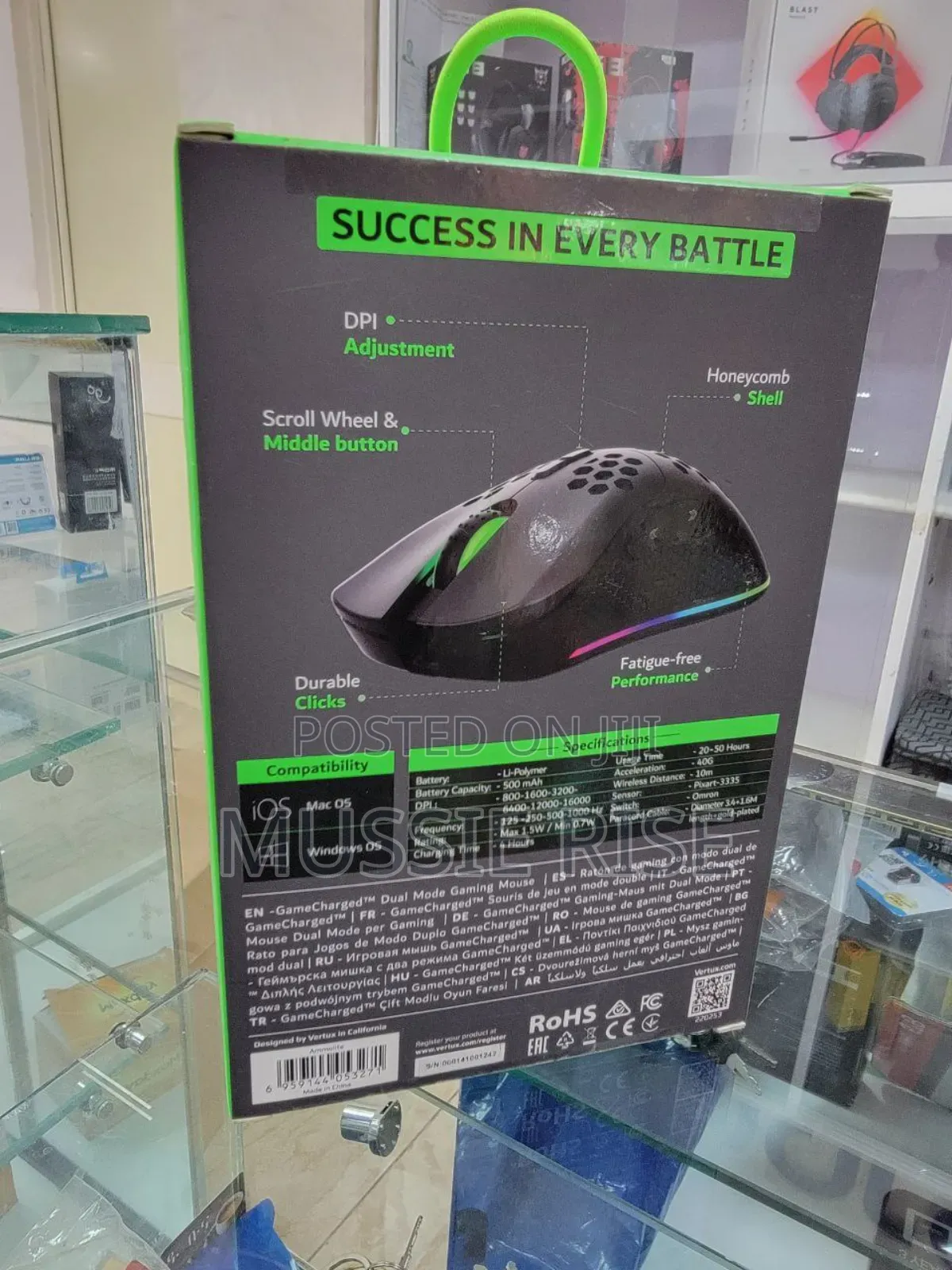 Vertux Ammolite Gamecharged Dual Mode Gaming Mouse