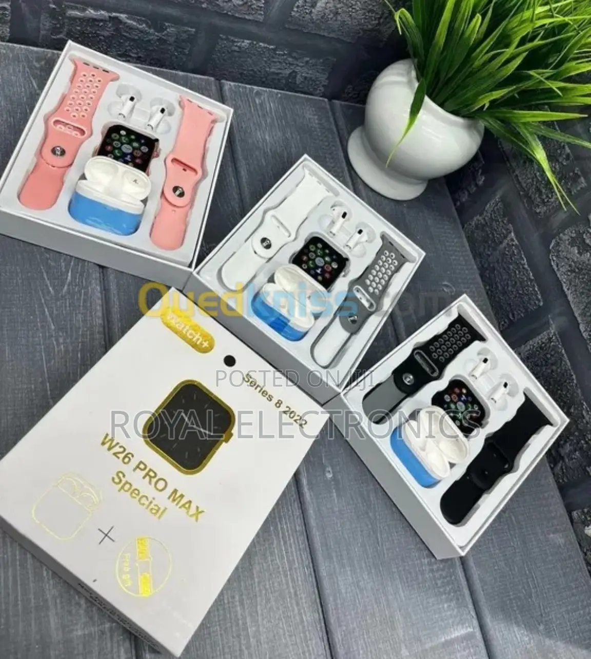 1 ስማርት ሰአት + 1 Airpods + 2 ተቀያሪ የሲልከን ማሰሪያ በአንድ ፓኬጅ ውስጥ