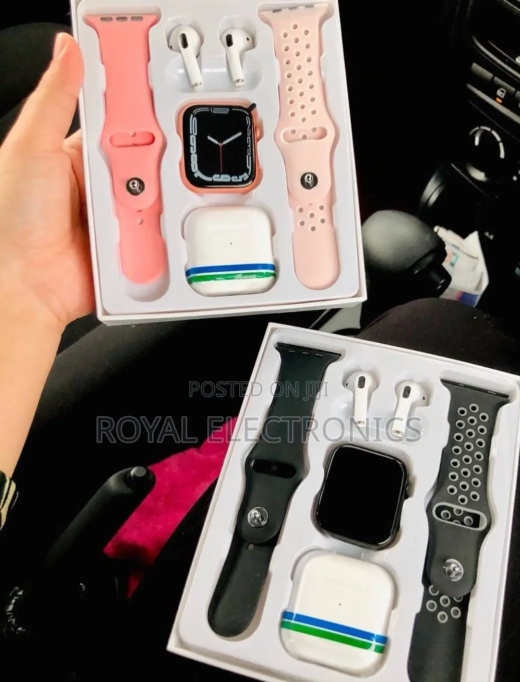ስማርት ሰዓት Pink Color With Bluetooth Earphone and 2 Straps
