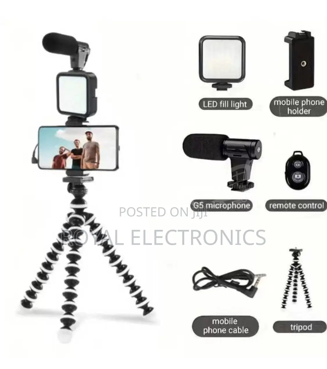 Original Flexible Stand Vlogging Kit With Mic and Fill Lamp