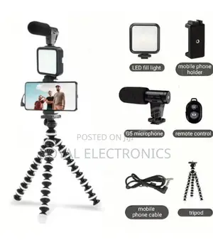 Original Flexible Stand Vlogging Kit With Mic and Fill Lamp