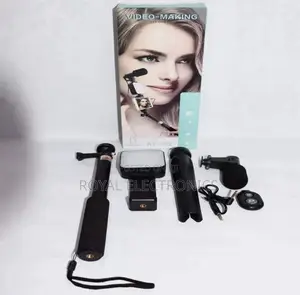 LED Ring Selfie Light Kits With Tripod With Cold Shoe Mic