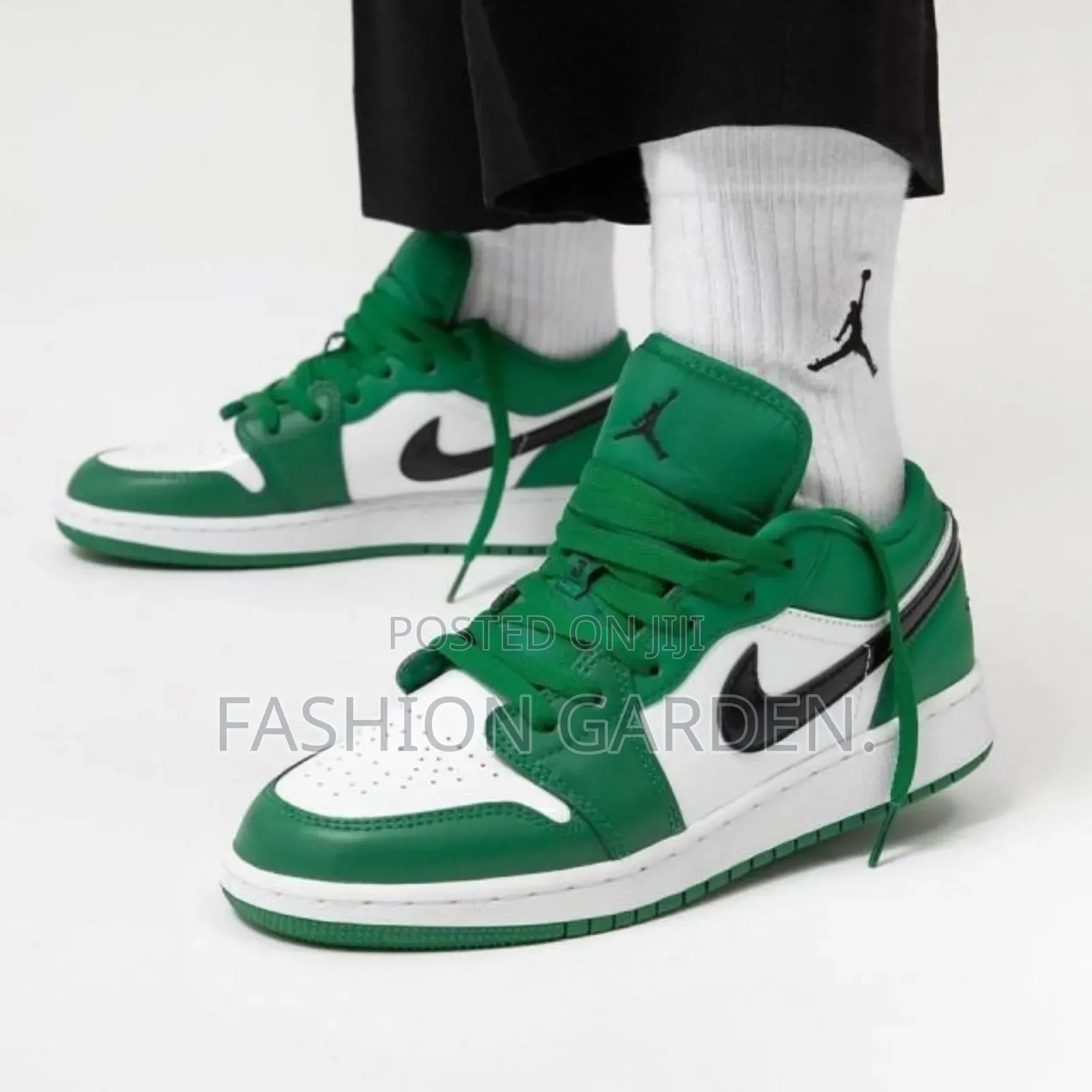 Original Nike Air Jordan 1 Pin Green Low Shoes for Men's