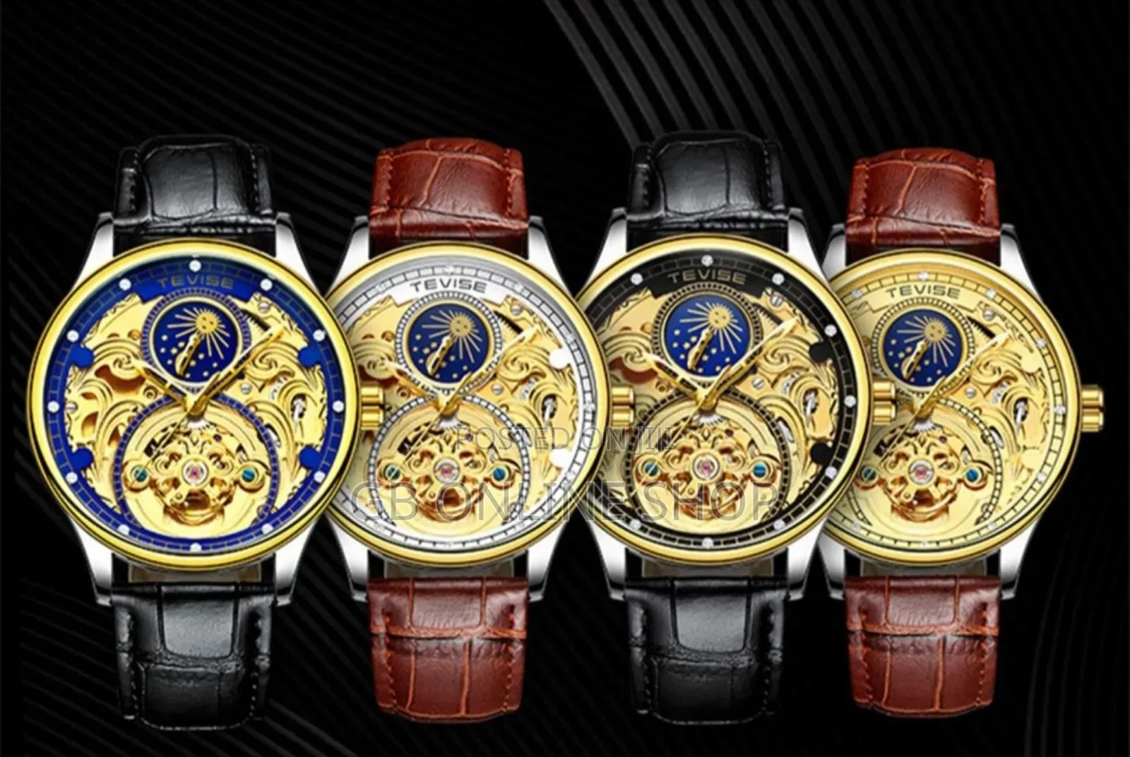 Tevise Automatic Laser Strap Watch