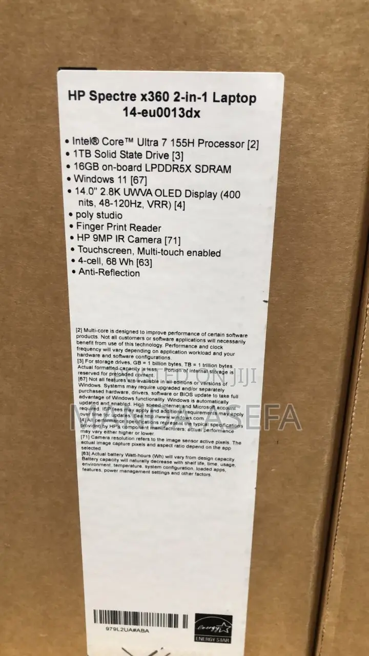 New Laptop HP Spectre 16GB Intel Core I7 SSD 1T