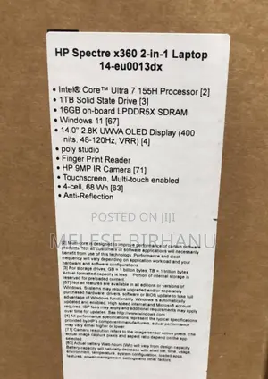 New Laptop HP Spectre X360 16GB Intel Core I7 SSD 1T