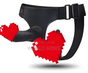 Photo - Red-Black Dildo With Strap-On