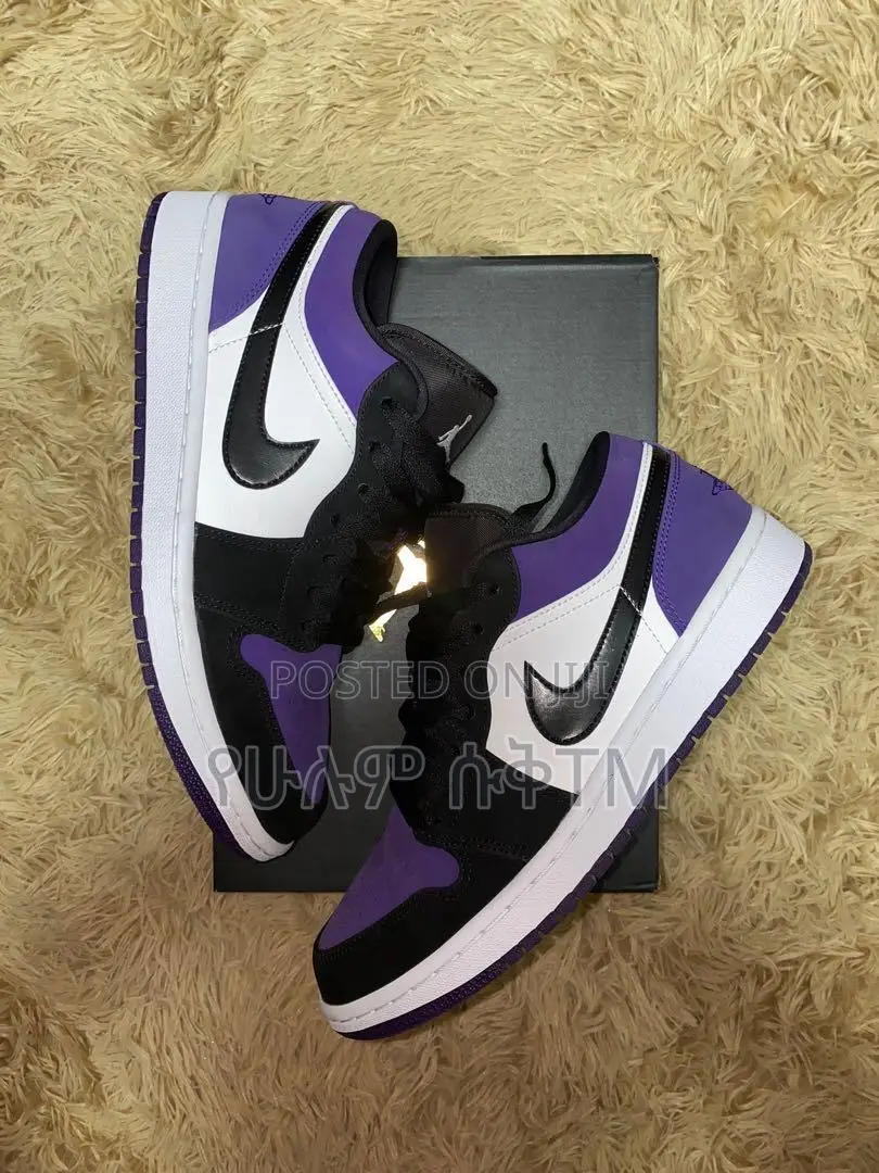 Original Nike Air Jordan 1 Low Court Purple Shoes