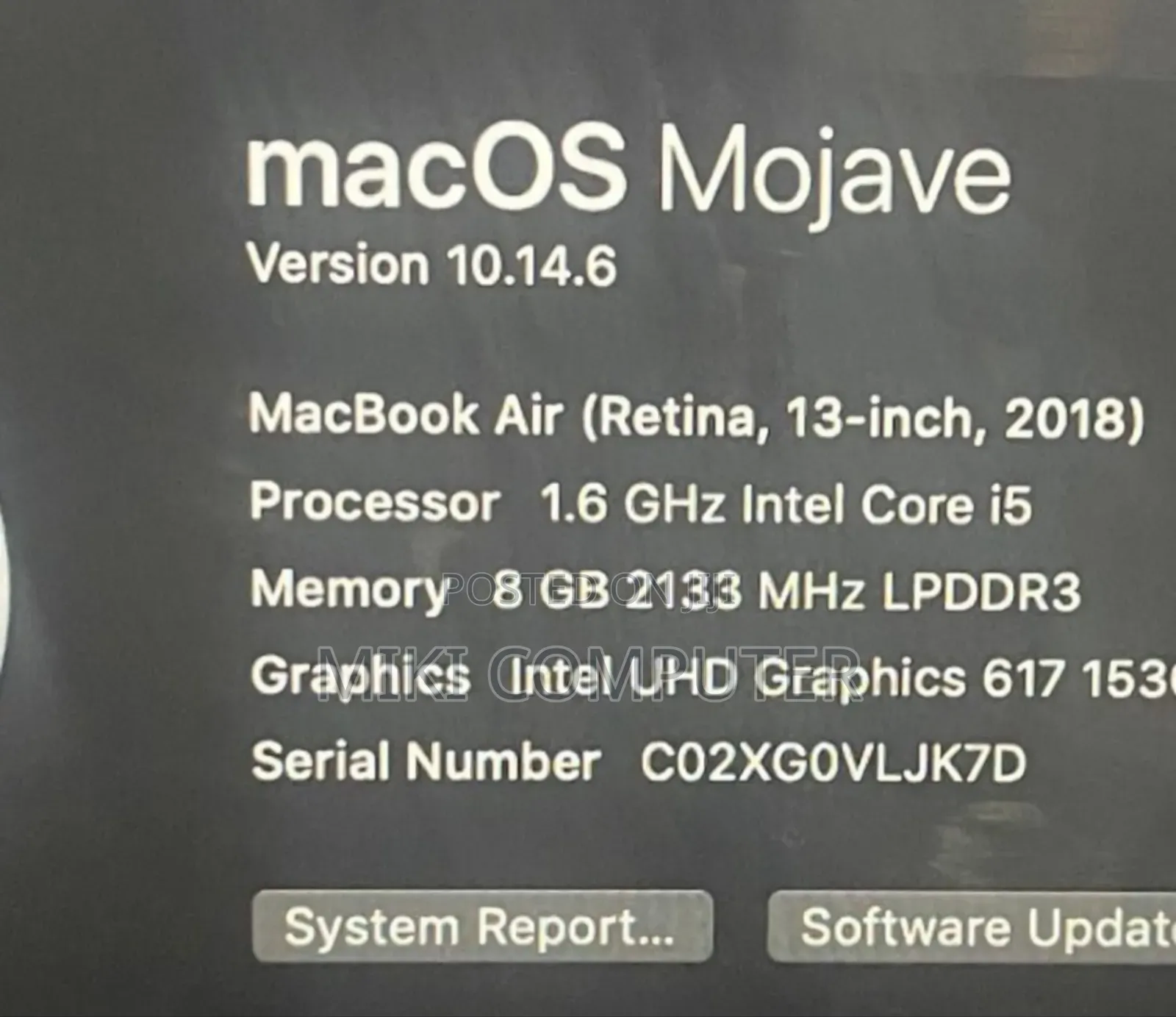 New Laptop Apple MacBook 2018 8GB Intel Core I5 SSD 256GB