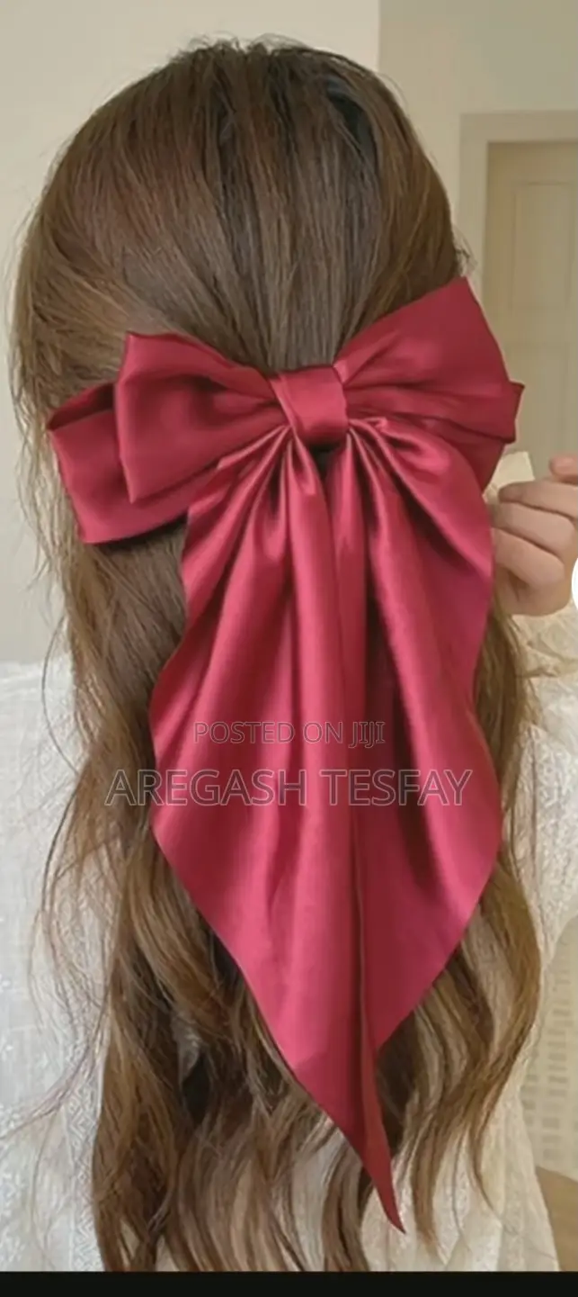 Hair Clip for Women's Elegant Satin Bow With Long Ribbon
